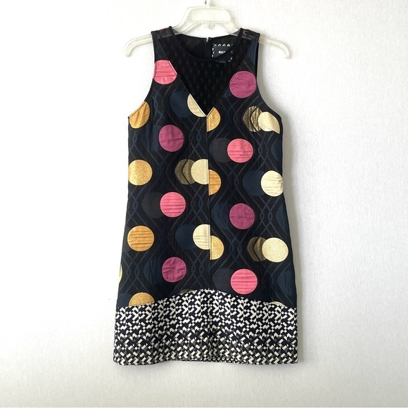 Anthropologie Maeve Jacquard Mesh Polka Dot Shift Dress - Picture 4 of 12